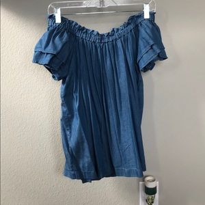 Denim off the shoulder top